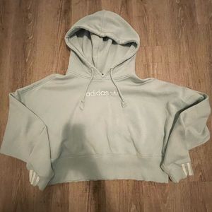 Cropped aqua adidas hoodie